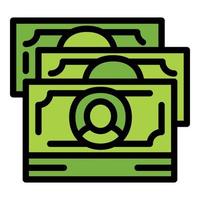 Symbol für grünes Geld, Umrissstil vektor