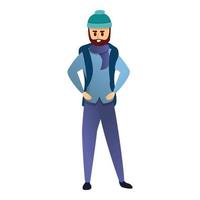 Hipster Wandern Mann Symbol, Cartoon-Stil vektor