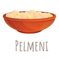 pelmeni ikon, tecknad serie stil vektor