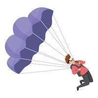 Junge Fallschirmspringer-Ikone, Cartoon-Stil vektor