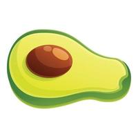 halbe Avocado-Ikone, Cartoon-Stil vektor