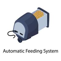 Symbol für das automatische Fütterungssystem des Aquariums, isometrischer Stil vektor