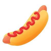 Hot-Dog-Symbol, Cartoon-Stil vektor