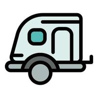 husvagn trailer ikon, översikt stil vektor