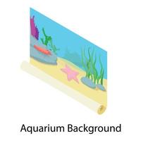 Aquarium-Hintergrundsymbol, isometrischer Stil vektor
