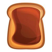 Schokoladenbutter-Toast-Symbol, Cartoon-Stil vektor