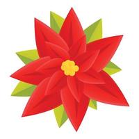 Blüten-Weihnachtsstern-Symbol, Cartoon-Stil vektor