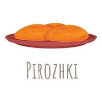 Pirozhki-Symbol, Cartoon-Stil vektor