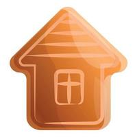 pepparkaka hus ikon, tecknad serie stil vektor