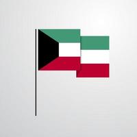 kuwait wehende flaggendesignvektor vektor