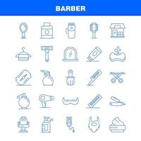 barberare linje ikoner uppsättning för infographics mobil uxui utrustning och skriva ut design inkludera barberare ansikte spegel barberare skönhet stol frisyr barberare ikon uppsättning vektor