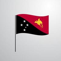 papua-neuguinea schwenkende flagge vektor