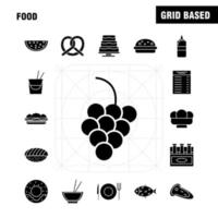 Food Solid Glyph Icon für Web Print und mobiles Uxui Kit wie Glas Food Drink Cup Burger Eat Food Fast Piktogramm Pack Vektor