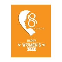 8 Mars logotyp vektor design med internationell kvinnor dag bakgrund
