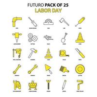 Labor Day Icon Set gelb futuro neuestes Design Icon Pack vektor