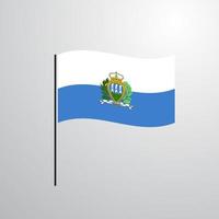 san marino schwenkende flagge vektor