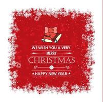 glad jul kort med röd bakgrund och typografi vektor