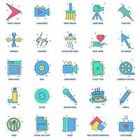 25 Business Concept Mix Flat Color Icon Set vektor