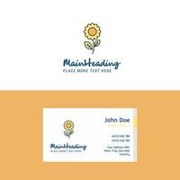 flaches blumenlogo und visitenkartenvorlage business-konzept-logo-design vektor