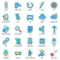 25 Business Concept Mix Flat Color Icon Set vektor