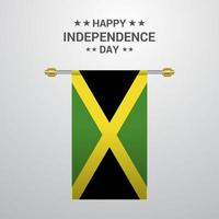 jamaica oberoende dag hängande flagga bakgrund vektor
