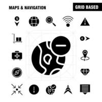 Karten und Navigation solides Glyphen-Icon-Pack für Designer und Entwickler Icons von Essen Gabel Küchenmesser Werkzeugen Pfeil mit Richtungsvektor vektor