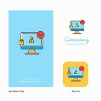 Avatar auf dem Monitor Firmenlogo App-Symbol und Splash-Page-Design kreative Business-App-Designelemente vektor