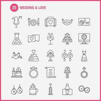 bröllop och kärlek linje ikoner uppsättning för infographics mobil uxui utrustning och skriva ut design inkludera kopp te kärlek bröllop hjärta ljus ljus kärlek ikon uppsättning vektor