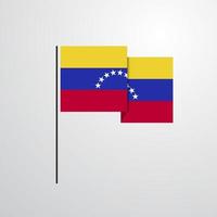 Designvektor mit wehender Flagge Venezuelas vektor