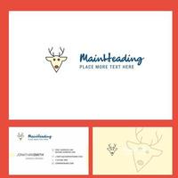 Rentier-Logo-Design mit Slogan vorne und hinten Visitenkartenvorlage Vektor kreatives Design