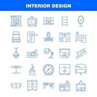 interiör design linje ikoner uppsättning för infographics mobil uxui utrustning och skriva ut design inkludera sovrum skåp möbel hus garderob tv TV hus ikon uppsättning vektor