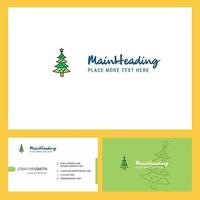 Weihnachtskalender-Logo-Design mit Slogan vorne und hinten Visitenkartenvorlage Vektor kreatives Design