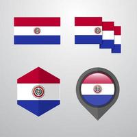 gesetzter vektor der paraguay-flaggengestaltung