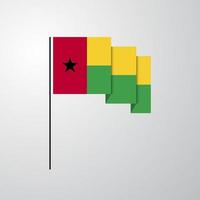 guinea-bissau wehende flagge kreativer hintergrund vektor