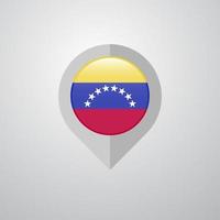 Kartennavigationszeiger mit Designvektor der venezolanischen Flagge vektor