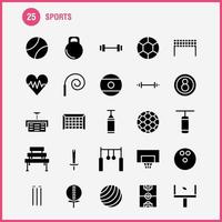 Sport Solid Glyph Icon Pack für Designer und Entwickler Ikonen von Ball Golf T-Shirt Sport Cricket Stumps Wicket Sport Vektor