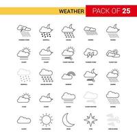 Wetter schwarze Linie Symbol 25 Business Gliederung Symbolsatz vektor