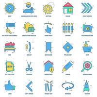 25 Business Concept Mix Flat Color Icon Set vektor