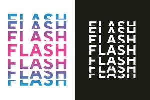 neues Flash-Texteffekt-Typografie-T-Shirt-Design mit Farbverlauf vektor