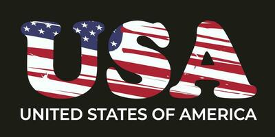 vereinigte staaten von amerika neues usa-flaggenart-typografiedesign vektor