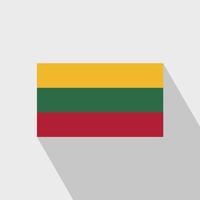 litauen flagge langer schatten design vektor