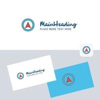 Kartenzeiger-Vektor-Logo mit Visitenkartenvorlage eleganter Corporate-Identity-Vektor vektor