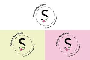 feminines s-brieflogo, moderne minimalistische und florale abzeichenvorlagen für branding, identität, boutique, salonvektor. einfacher blumen-s-buchstabe-logo-design-vektor. vektor