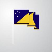 tokelau wehende flagge kreativer hintergrund vektor