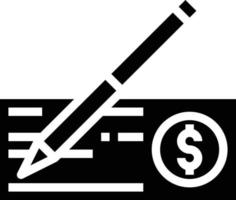 Häkchen Geld Bargeld - solides Symbol vektor