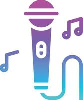 karaoke fest musik sjunga sångare - lutning fast ikon vektor
