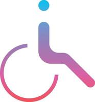 Rollstuhl für behinderte Personen - durchgehendes Farbverlaufssymbol vektor