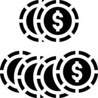 Chips-Casino-Cash-Gewinner - solides Symbol vektor