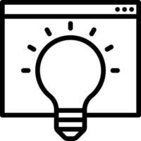 Ideen-Website Glühbirne - Gliederungssymbol vektor