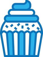kopp kaka fest efterrätt bageri födelsedag - blå ikon vektor